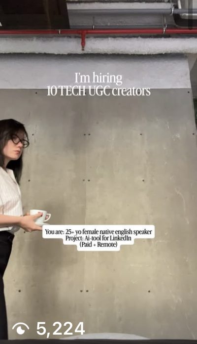 Hiring 10 tech UGC creators