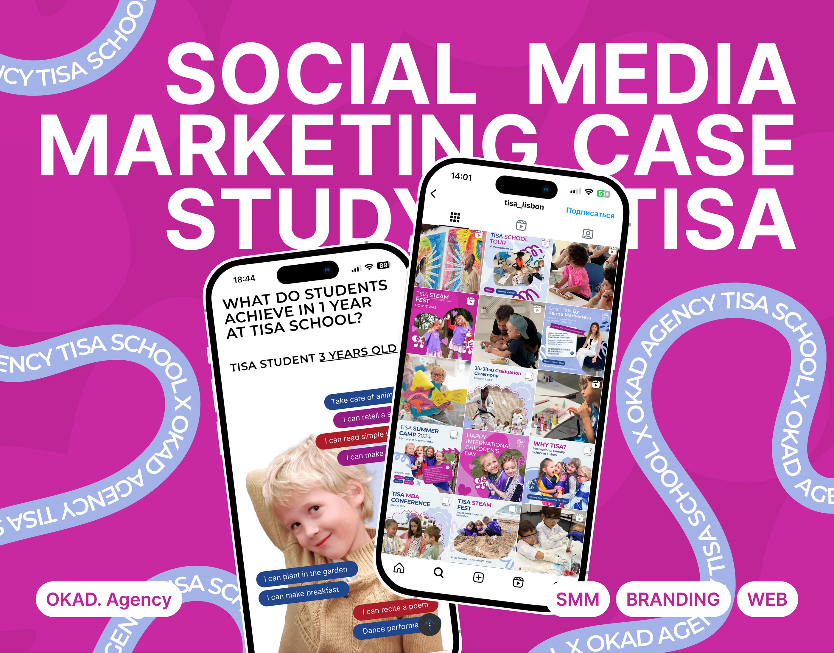 TISA international school website and marketing materials designed for the Lisbon campus enrollment campaign