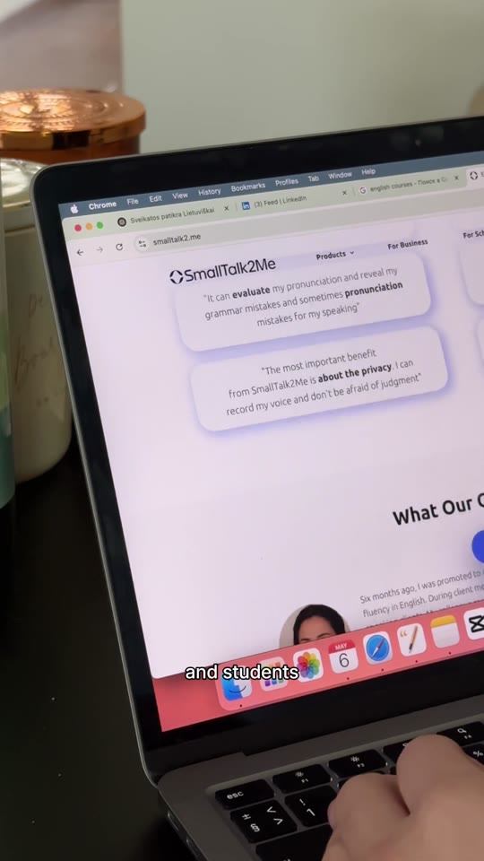 Laptop with the app open