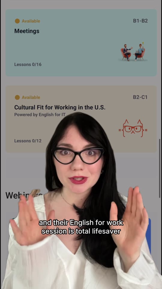 Course screen: Meetings, Cultural Fit for Working in the U.S.