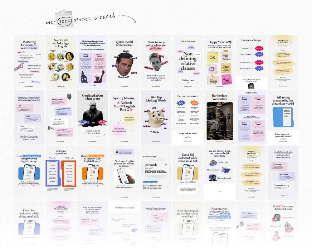 Wall of over 1,000 stories created