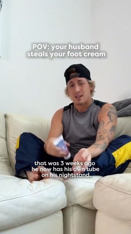 Husband talking about the cream